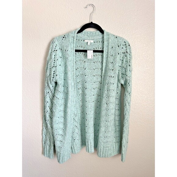 NEW Maurice’s Solid Open Stitch Cardigan Women's Size Small Green Grandmacore - Picture 1 of 5